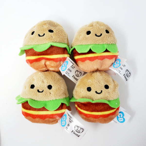 Cutie Beans Fiesta Foodies Hamburger Mini Plush Lot of 4 Loose No Case