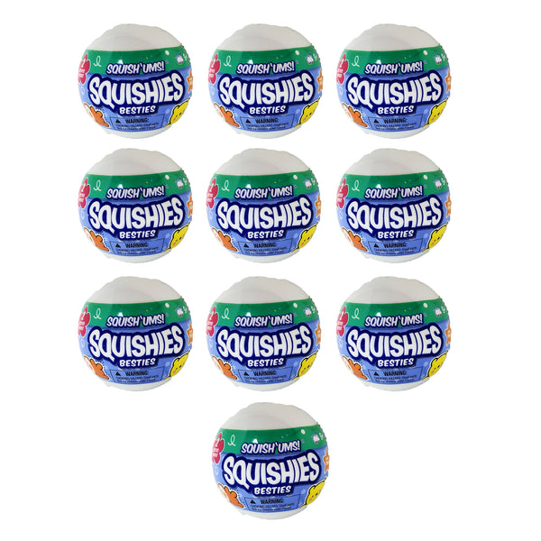 Squish 'Ums Squishies Besties Series 2 Lot of 10 Sealed Blind Globes Capsules